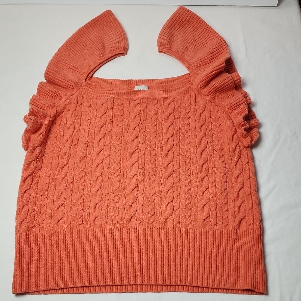 A New Day Sleeveless Ruffle Sweater Tank - Coral Women's XXL